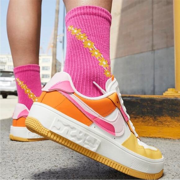 Nike Air Force 1 Fontanka Summit White/Hyper Pink/Solar Flare Women's 7 Low Top - Picture 2 of 11